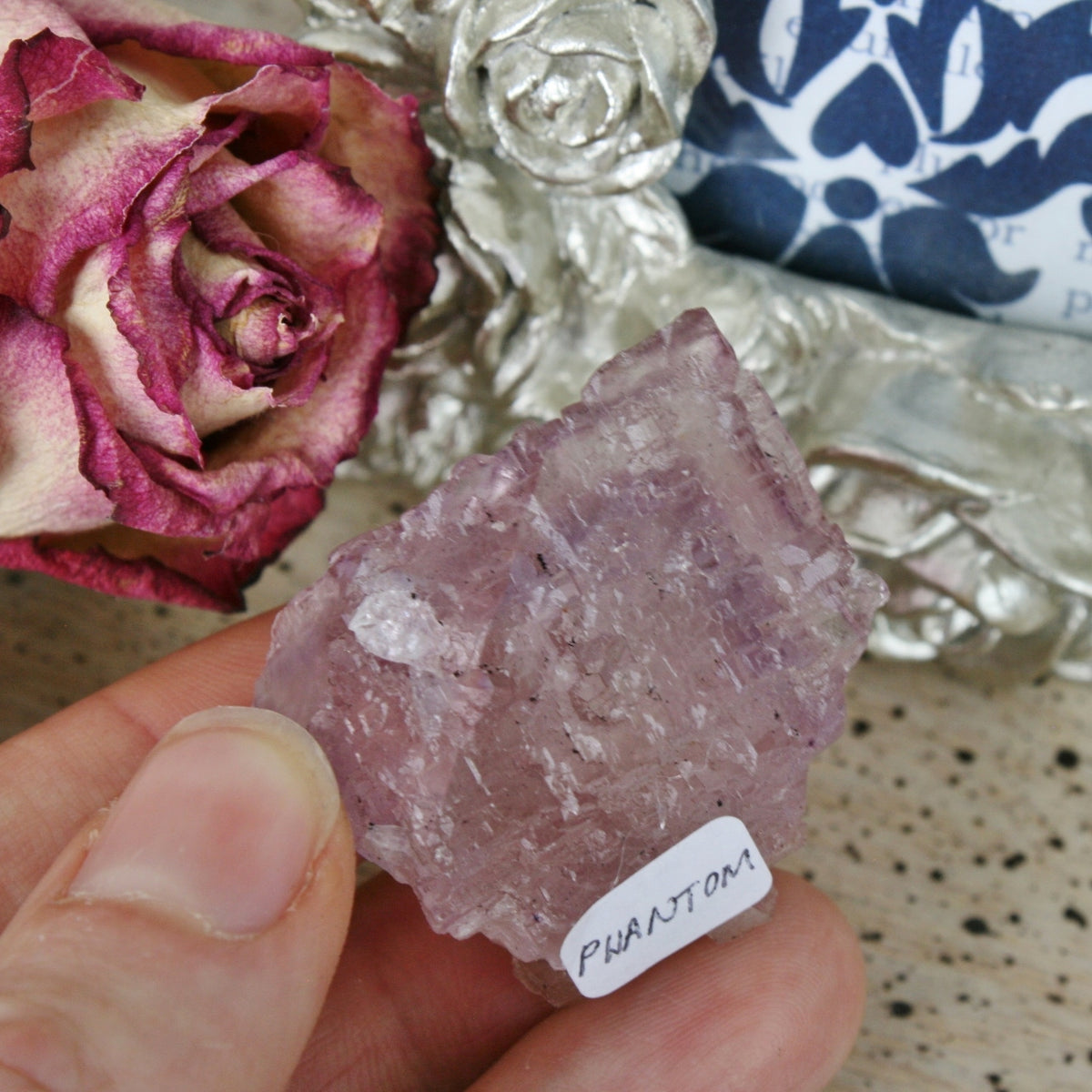 Purple Fluorite Cube Crystal with Phantom, 37.8 gm