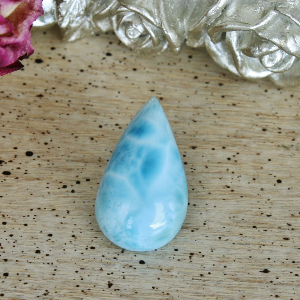 Larimar Teardrop Cabochon, 4.3g
