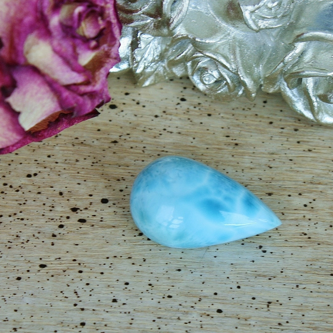 Larimar Teardrop Cabochon, 4.3g