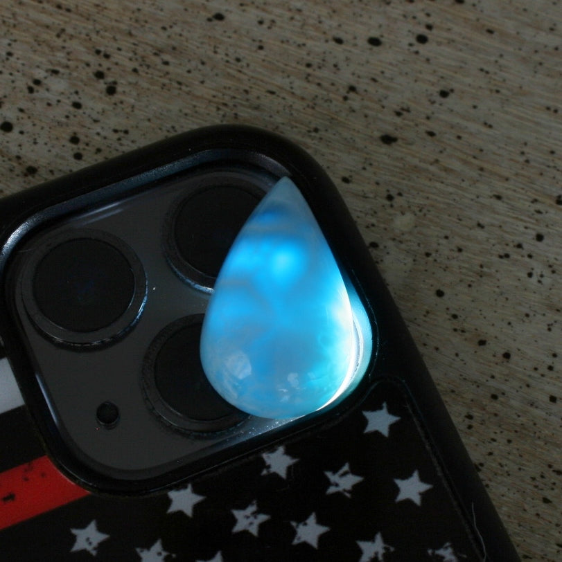 Larimar Teardrop Cabochon, 4.3g