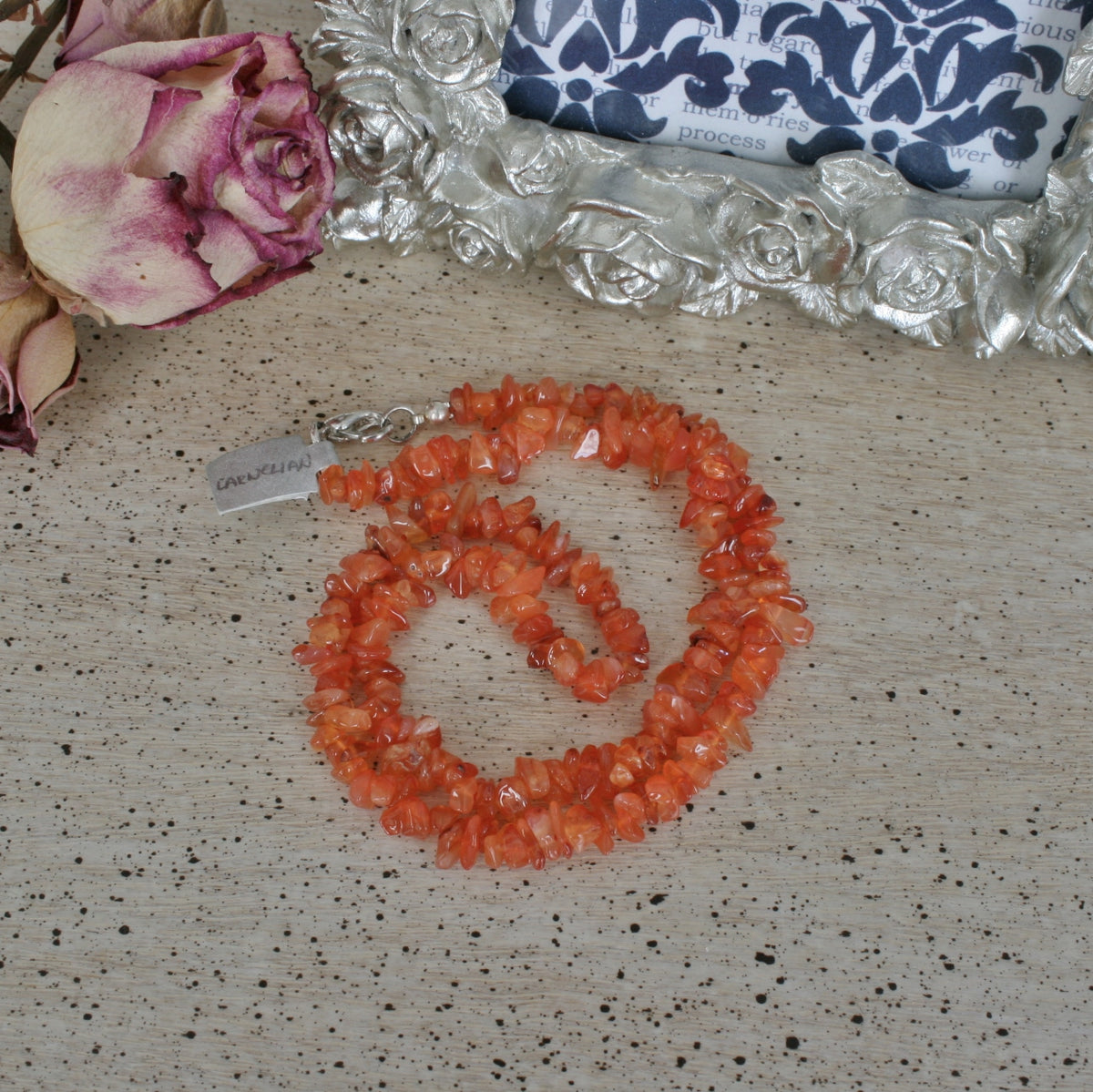 Carnelian Agate Chip Necklace