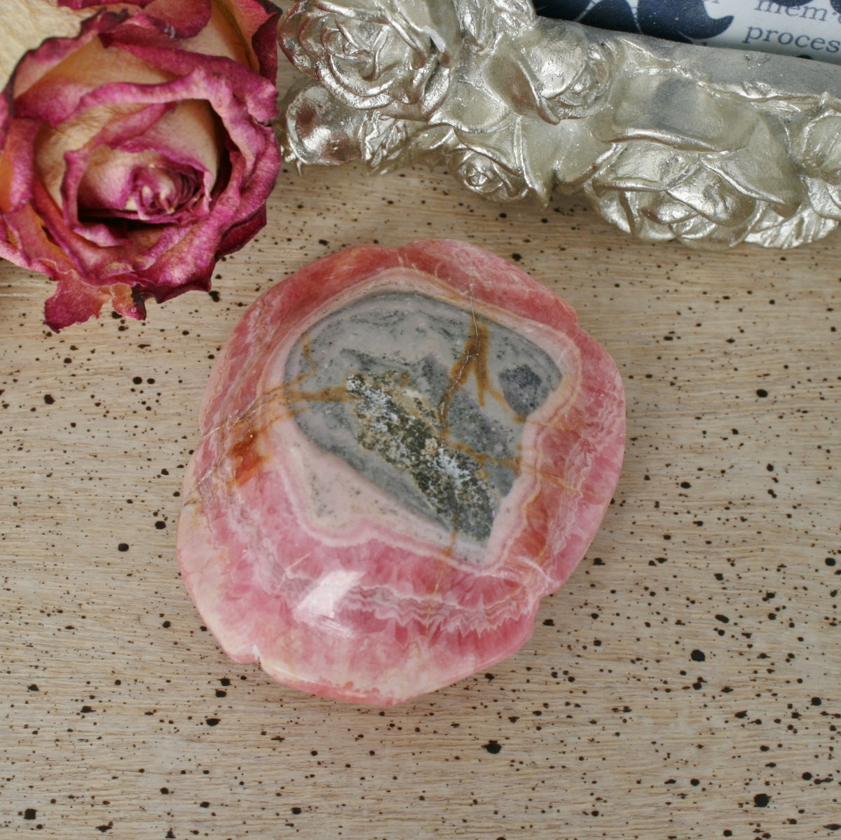 Rhodochrosite Rose Carving from Argentina, 69.8 grams