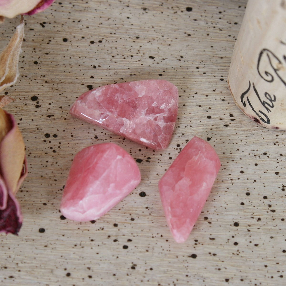 Rhodochrosite Tumbled Stones, Set of 3 from Argentina