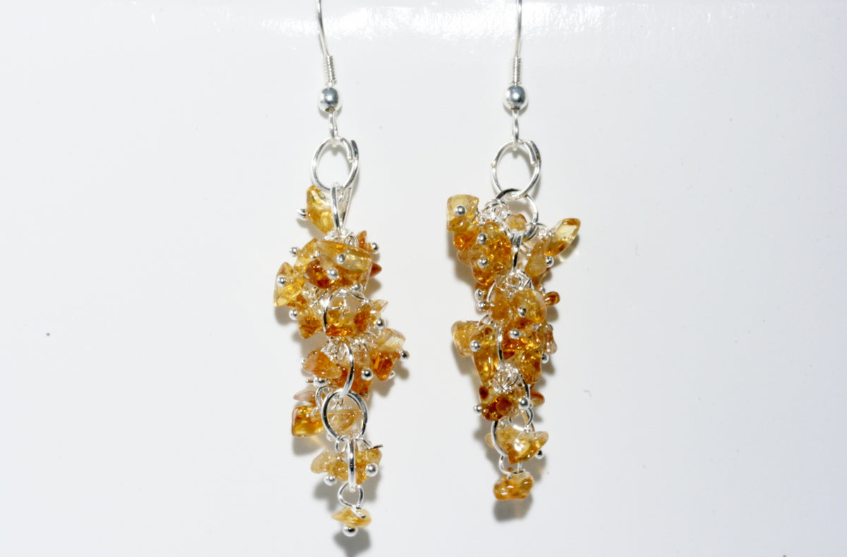 Citrine Grape Chip Earrings