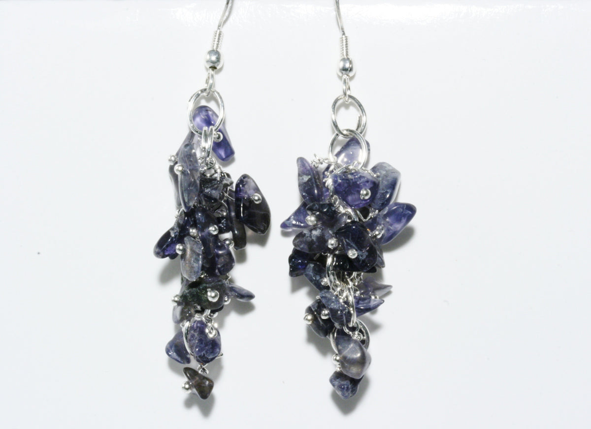 Iolite Grape Chip Earrings