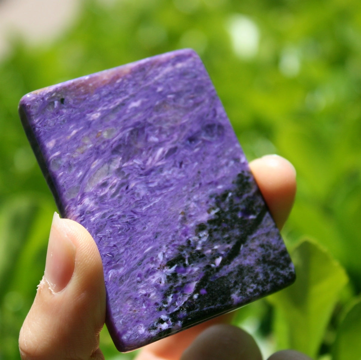 Charoite with Aegirine Polished Slice from Russia, 53 grams