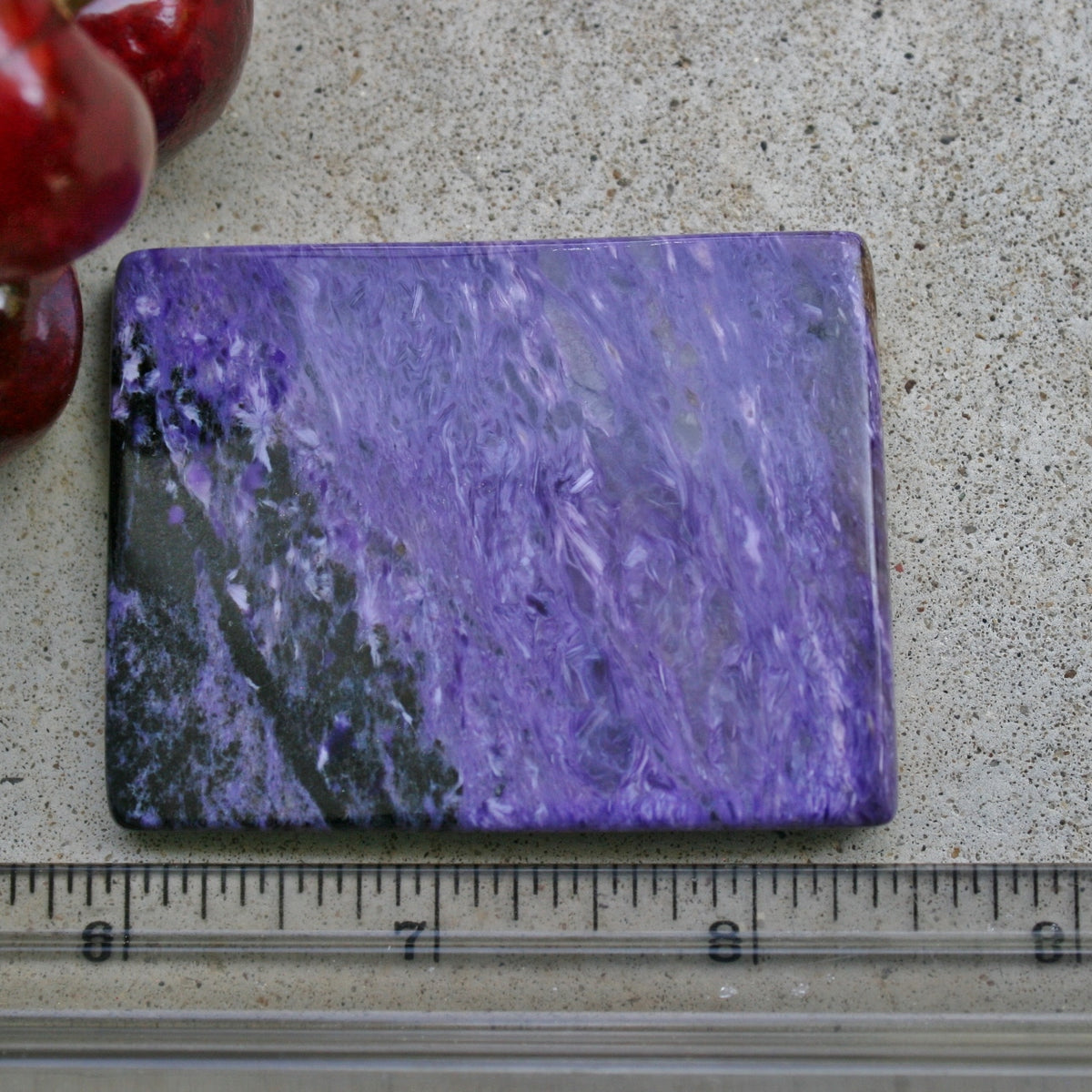 Charoite with Aegirine Polished Slice from Russia, 53 grams