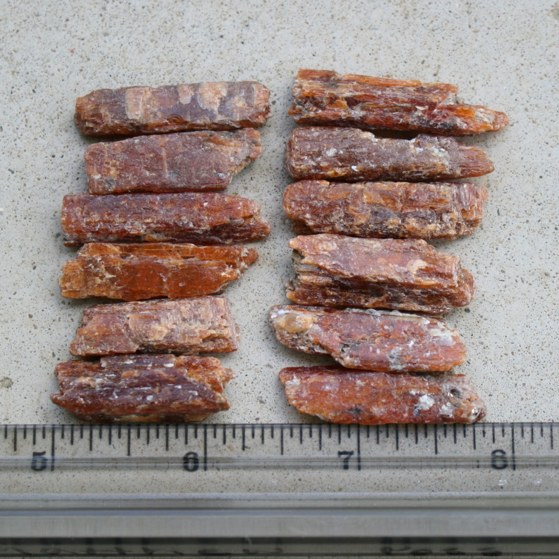 Gemmy Orange Kyanite Crystals, Stone, Healing Tools from Tanzania, 3 to 5 grams each