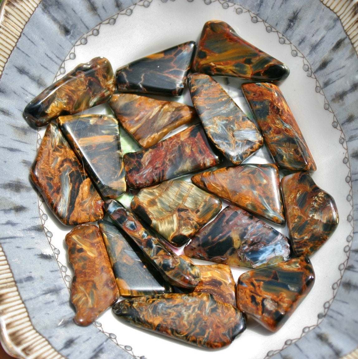 ONE Pietersite Chatoyant Tumbled Stones from Namibia, 2.5 - 3.5 grams each